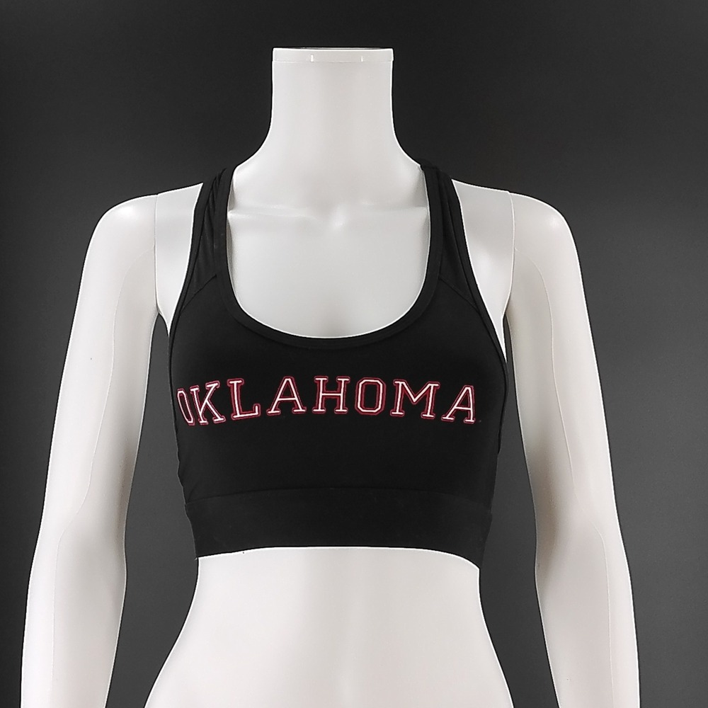 Victoria's Secret PINK Oklahoma Sooners Sports Bra Black Racerback Mesh Small